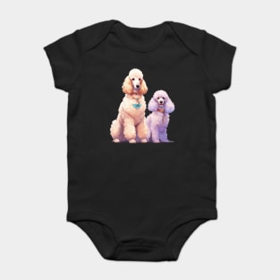 Pink Purple Poodle Baby Bodysuit